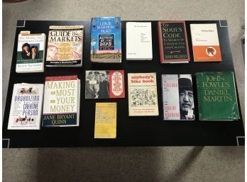 Assortment Of Books Including William Blake, Financial Books, Comedy Books And More