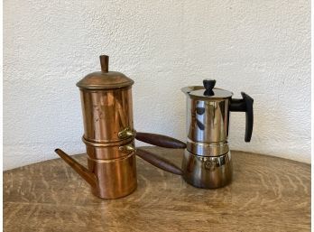 Two Stovetop  Coffee Makers