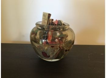 Really Cool Hand Blown Glass Bowl With Super Groovy, Local Businesses, Vintage Matchbook Collection