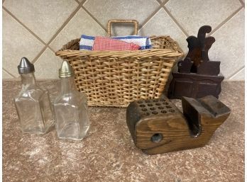 Basket Of Miscellaneous Kitchen Items