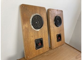 Set Of Wooden Speaker Box Backs With Inputs And Vents