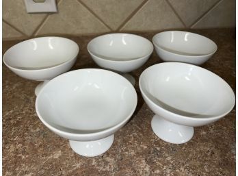 Set Of White Footed Bowls