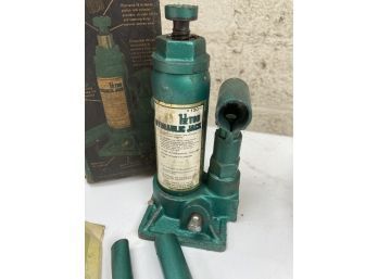 1 1/2 Ton Hydraulic Jack In Original Box And Vintage Unknown Foreign Car Jack