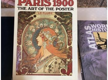 3 Beautiful Coffee Table Books Including Paris 1900s The Art Of The Poster, & 2 History Related Photo Books