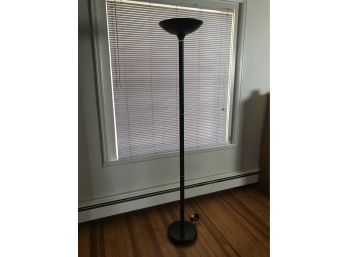 6 Foot Black Metal Pedestal Lamp