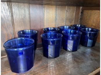 Set Of Cobalt Blue Drinking Glasses
