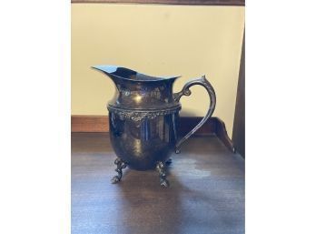 Ornate Silver Plated Pitcher From The 1940s