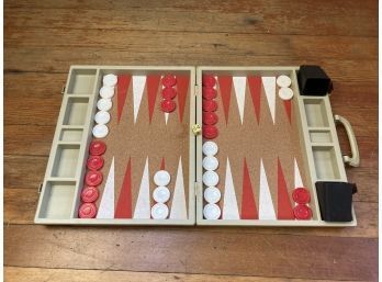 Well Kept Vintage Backgammon Game Board And Pieces
