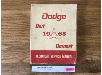 Dodge Dart 1965 Coronet Technical Service Manual
