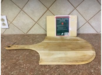 Pizza Stone And Pizza Paddle