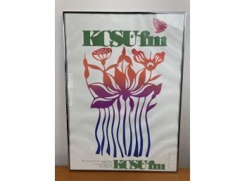 Framed Vintage KCSU FM Fort Collins Public Radio 1982 Poster