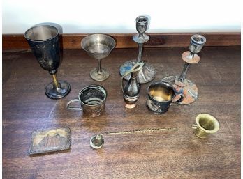 Historical Collection Of Brass Items And Vintage Copper Cup