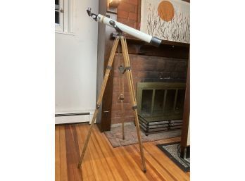 Vintage Tasco Brand Telescope With Really Cool Wooden Tripod