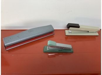 3 Hole Punch And Two Desk Staplers