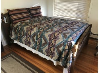 Nice Wood Framed Full-size Bed With High Quality Monarch Supreme Mattress And Bedding Set