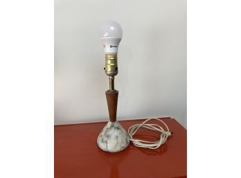 1 Foot Tall Vintage White Stone Base Desk Lamp Without Shade