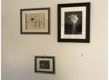 Three Nice Small Framed Pieces Of Wall Art That Present Well Together