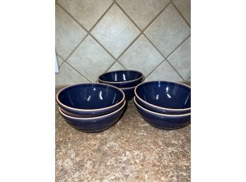 Set Of Navy Blue Cereal Bowls