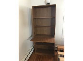 6 Foot Tall Display And Bookshelf With Fold Out Desk