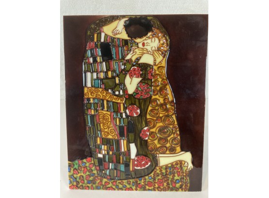 Beautiful Raised Glaze Tile Based On Gustav Klimt's 'the Kiss'