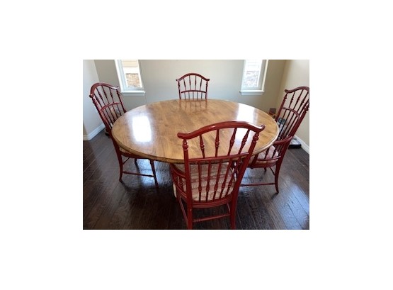 Beautiful, Versatile Wooden Dining Table Set With 4 Chairs Included!
