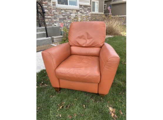 Terra-cotta Colored Leather Recliner