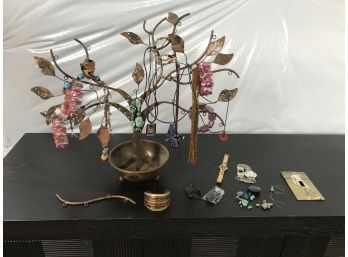 Beautiful Collection Of Jewelry & Wonderful Metal Stylized Tree Necklace Display, Watches & Light Switch Cover