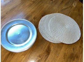 Sets Of Gold Placemats And Silver Charger Plates