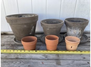 Nice Assortment Of Big Medium And Small Terra-cotta And Brown Planter Pots