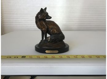Small Cast  Bronze Fox Sculpture