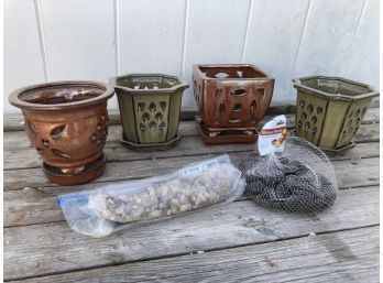 For Decorative Planting Pots With Decorative Stone With Canvas Crate