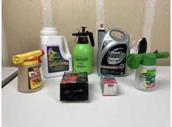 Assortment Of Lawn And Garden Chemicals (all Containers Are Open But Mostly Full) See Photos