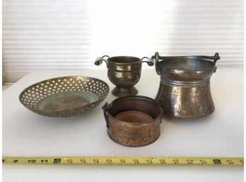 Array Of Hammered, Ornate And Carved Metal /brass/copper  Containers