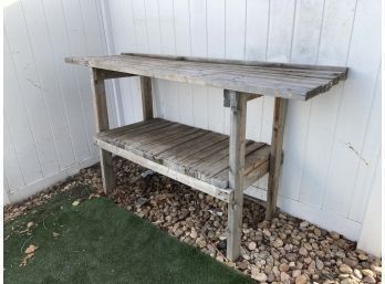 Cute And Handy Perfect Sized Rustic Garden Planting Table
