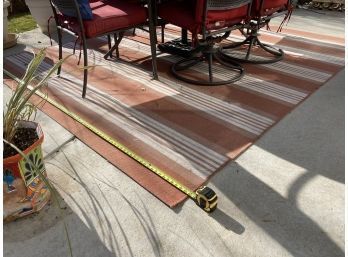 Large Outdoor Striped Rug - See Photos For Size