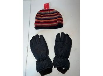 Waterproof Winter Gloves And Colorful Beanie