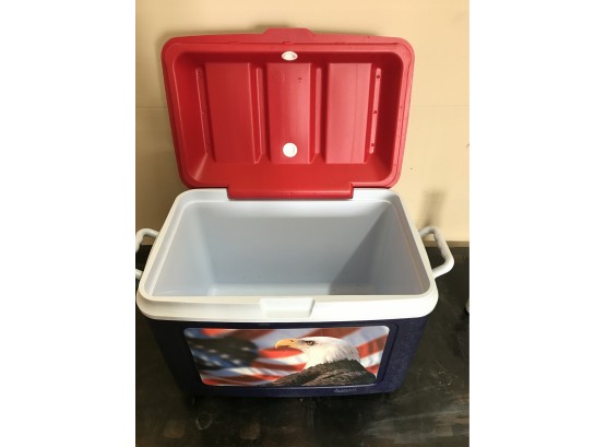 Rubbermaid Brand Patriotic Themed Red White And Blue Insulated Cooler