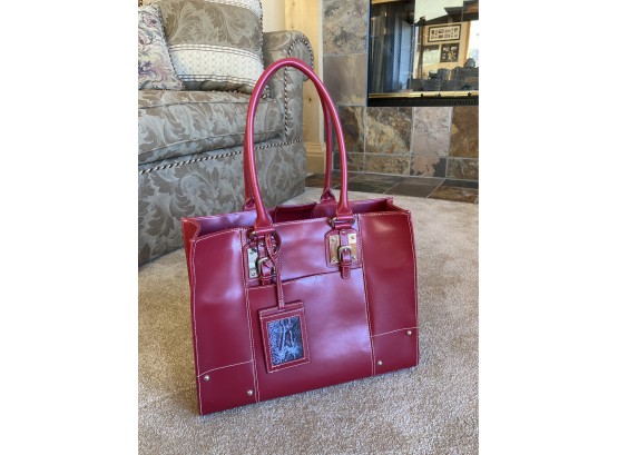 Beautiful Big Red Leather Purse From Wilson Leather