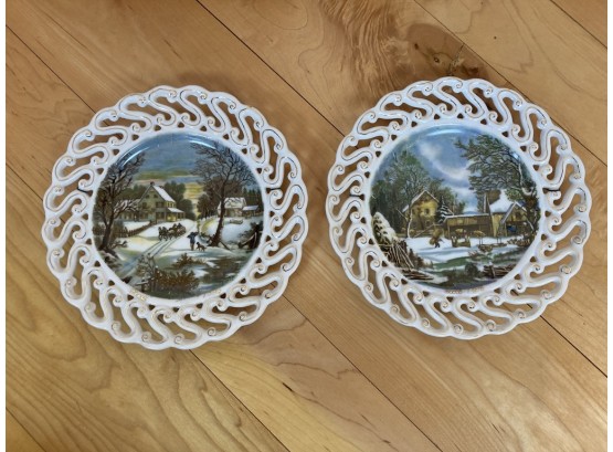Of To Winter Scene Themed Plates