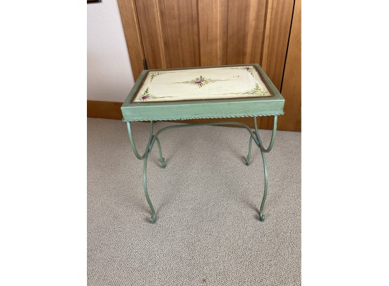 19 Inch Tall Painted Metal Bedside Table