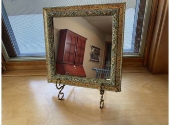 10 Inch Wide Mirror With Wire Holder (see Photos For Condition)
