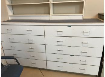 Nearly 8 Foot Long Garage Cabinet Of Drawers With Upper Shelves And Contents Of The Cabinet