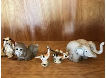 Collection Of Small Cute Vintage Porcelain Animals