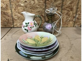 Assortment Of Floral Pattern Vases Bowls And Plates