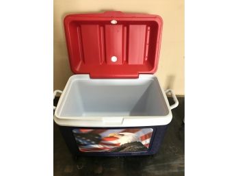 Rubbermaid Brand Patriotic Themed Red White And Blue Insulated Cooler