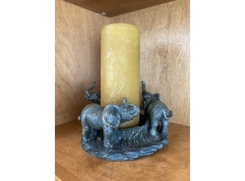Big Candle With Elephant Candle Holder