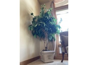 7 Foot Tall Fake House Plant With Designed White Planting Pot