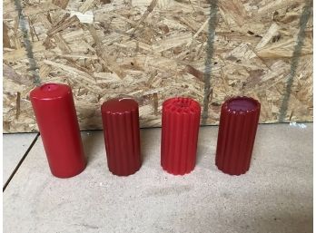 Assortment Of Red Pillar Candles