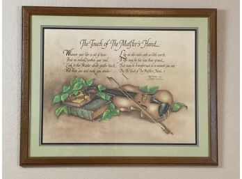 Large Framed 'the Touch Of The Masters Hand' Poem And Illustration
