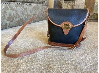 Black And Brown Leather Dooney & Bourke USA Leather Bag With Strap